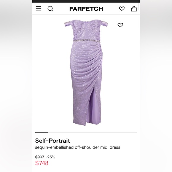 Self-Portrait sequin-embellished off-shoulder midi dress - Picture 4 of 11